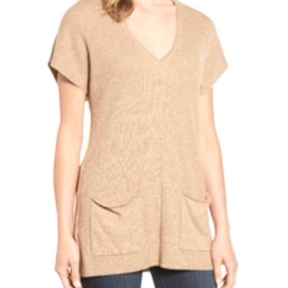 TOMMY BAHAMA Cascade Rib‎ Tunic Sweater Vest Size L Camel